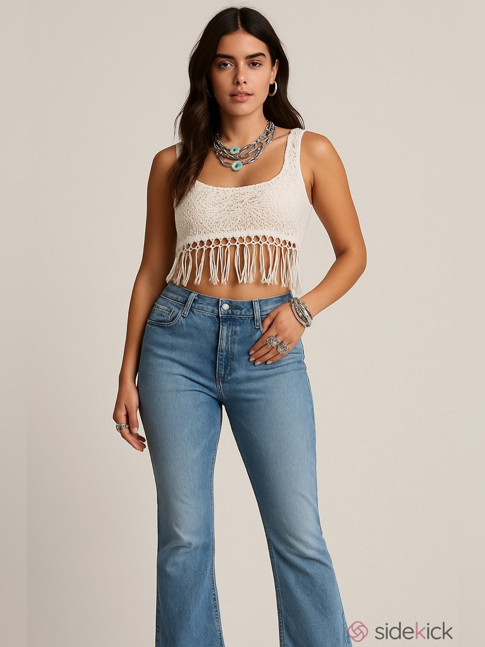 Upwest Light Blue Mid Rise Womens Bootcut Jeans S Western Festival Country Ranch